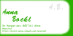 anna bockl business card